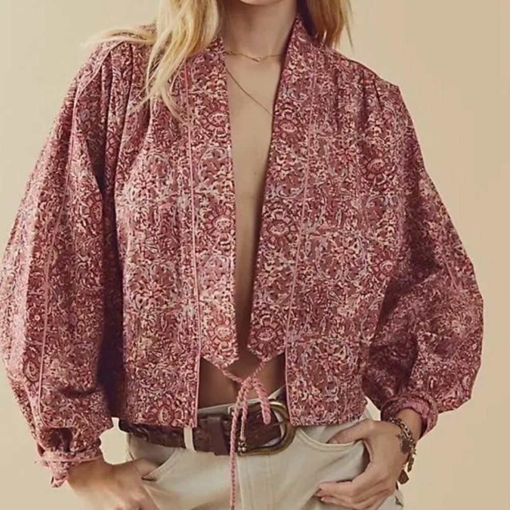 Free People Rosalina Tie Jacket